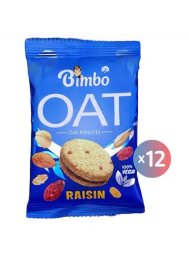 بيمبو بسكويت الشوفان بالزبيب – 12 باكيت - Image 1